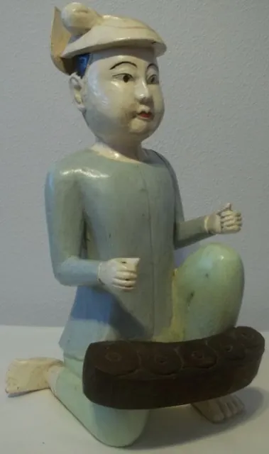 Chinese Painted Wooden Statue, circa 1940s