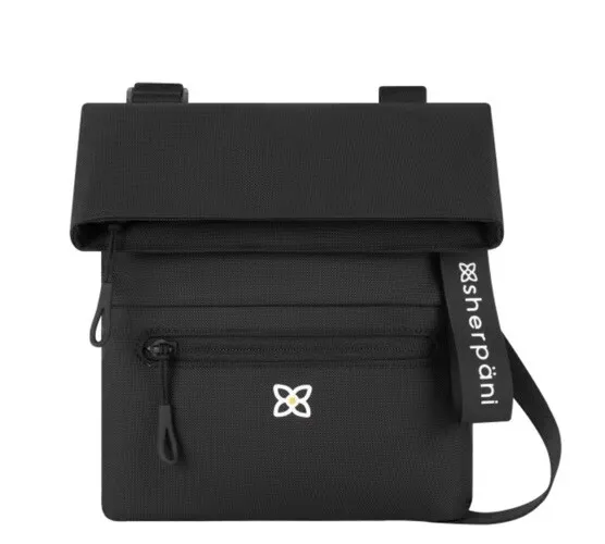Sherpani PICA Crossbody RFID Bag Purse Black Zip Close Adjustable Strap NWT