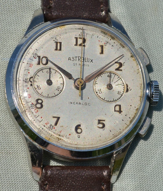 Montre Chronographe Nivia Vintage 1950 Mouvement Valjoux 92 - Mécanique Manuelle, Boîtier Plaqué Or