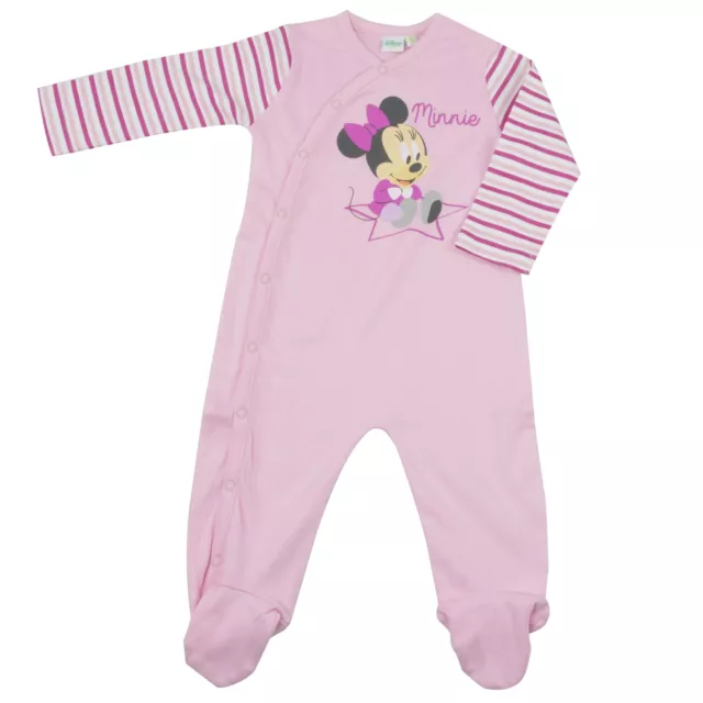 Disney Mickey Mouse Strampler für Mädchen - Minnie Overall Einteiler Weiß/Rosa