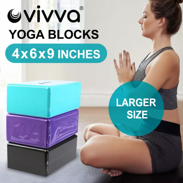 Vivva Yoga Block Brick Lightweight Odor Resistant Exercise Practice Fitness Tool