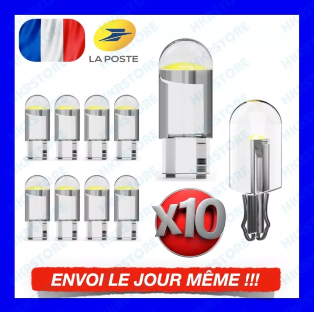 VS 10 Ampoule B8.5D BX8.5D BAX10D T5 LED Veilleus Blanc Compteur Tableau  Bord 12V Ampoules