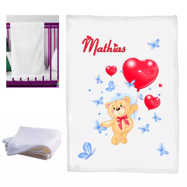couverture bébé personnalisé naissance baptème prenom bébé au choix réf 09