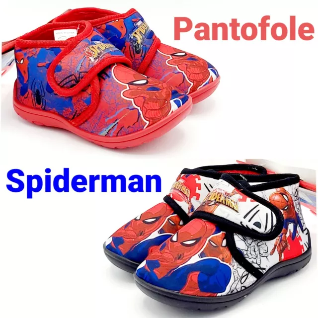 Pantofole Spiderman bambino bimbo a strappo antiscivolo calde e comode nuovo