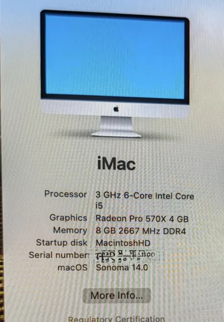 Apple iMac (Retina 5K , 27", 2019) i5 3.0Ghz 8GB/1TB Fusion Drive *LEGGI BENE*