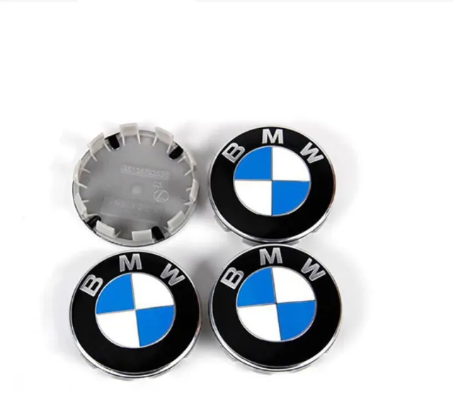 4x Cache Moyeu Jante Centre De Roue Enjoliveur Logo insigne BMW 68mm Neuf
