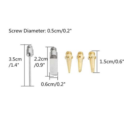 Butane Torch Head Replacement Tips – 6-Piece Compact Gas Soldering Iron Tip Set For Pen-Style Soldering Irons, Silver Metal, Variety Of Tip Types