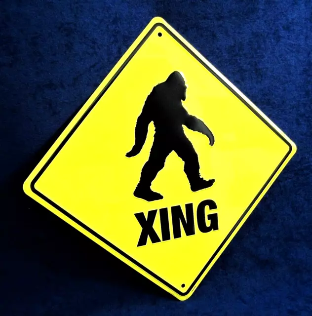 SASQUATCH Xing - *US MADE*  Embossed Metal Sign - Man Cave Garage Shop Bar Decor