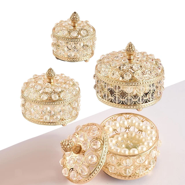 Boîte à bijoux en cristal organisateur étui de rangement porte-boucles