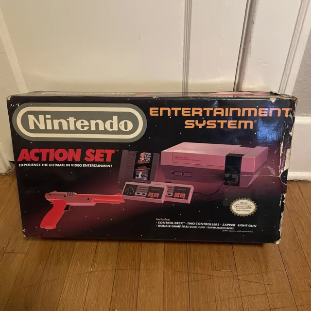 Nintendo Nes Action Set Original System Console Empty Box Only W/Box Protector