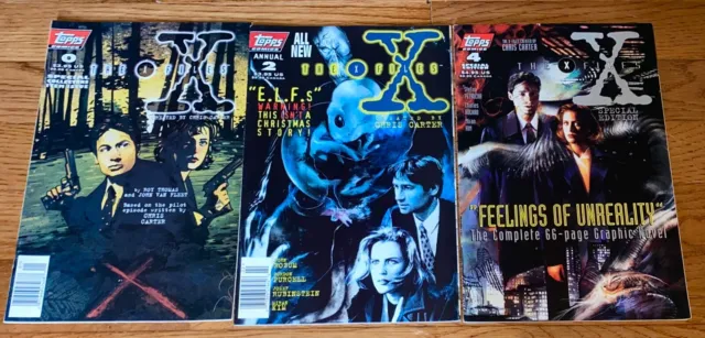 1995 Topps Comic Book THE X-FILES #0 #2 #4 TV Show digest magazine Ray Bradbury