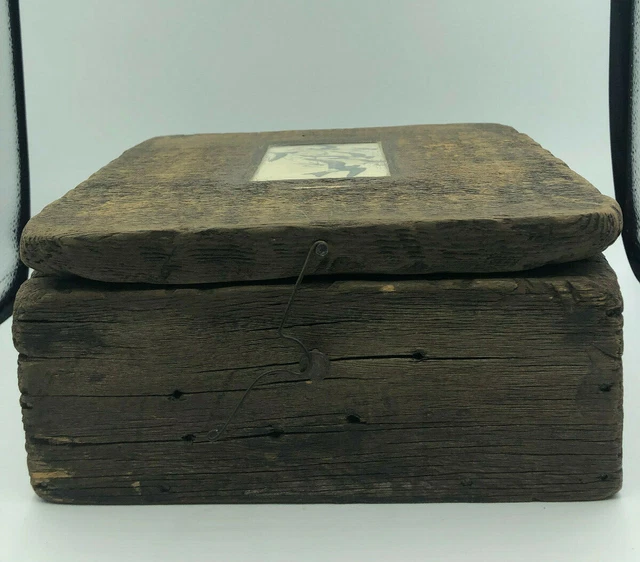 Reclaimed Barn Wood Box, Bird Print/Glass, Rustic, Farmhouse