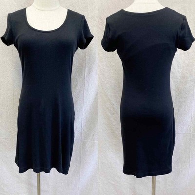 Victoria's Secret Y2K Bra Tops black short sleeve ribbed mini dress size Medium