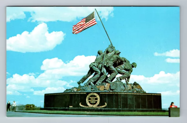 Washington DC, Iwo Jima Statue, US Marine Corp War Memorial, Vintage Postcard