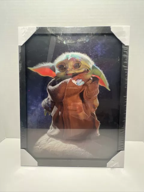 Star Wars Baby Yoda 3D Holographic Lenticular Poster Grogu Framed