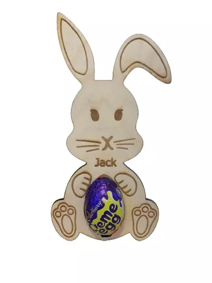 Handmade Personalised Bunny Rabbit Creme Egg Holder - Easter Gift