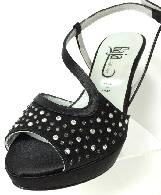 SOFFICE SOGNO SCARPE Comode Donna Sandali Raso In Seta Colore Nero