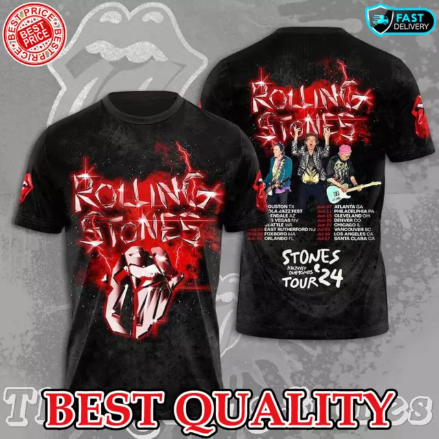 SALE!!_ The Rolling Stones Hackney Diamonds Tour 2024 3D Best Price T-Shirt