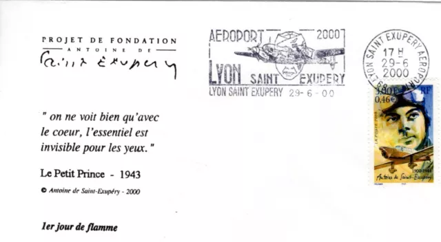 3337+ FDC  ENVELOPPE 1er JOUR  PROJET FONDATION ANTOINE DE SAINT-EXUPERY