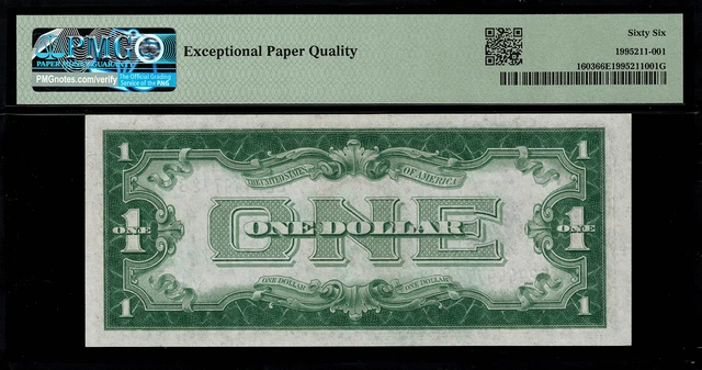 1928C $1 Silver Certificate FR-1603 B-B Block - Graded PMG 66 EPQ - GEM Unc. 2
