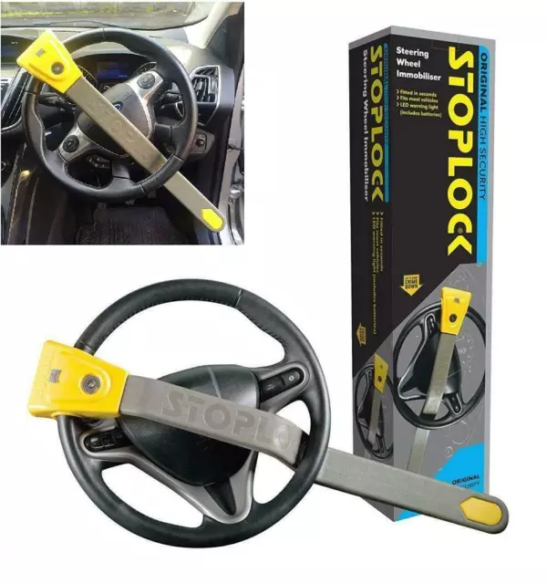 Stoplock Original High Security Flashing LED Car Steering Wheel Lock Immobiliser