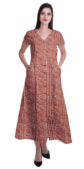 Moomaya Long Maxi Dress For Womens Short Sleeve Formal/Casual Dress-lwC
