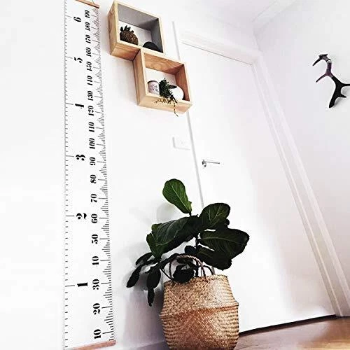 Baby Growth Chart Kids Height Measure Chart Wooden Frame Cute Removable Hangi...