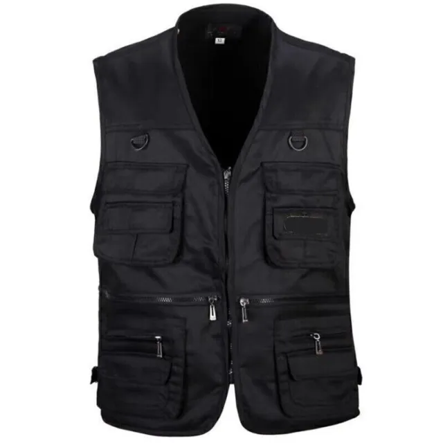 NUMID Mens Waistcoat Gillet Multi Pockets Workwear Body Warmer Vest Fisherman