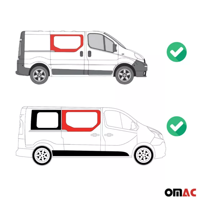 Ventana lateral ventana para Opel Vivaro 2001-2014 puerta corredera derecha L1 L2 3