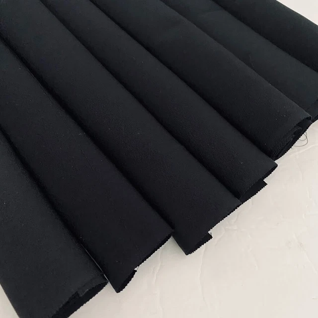 1/2 YARD Bundle #M Black Tomesode Silk Vintage Japanese Kimono Fabrics Stash