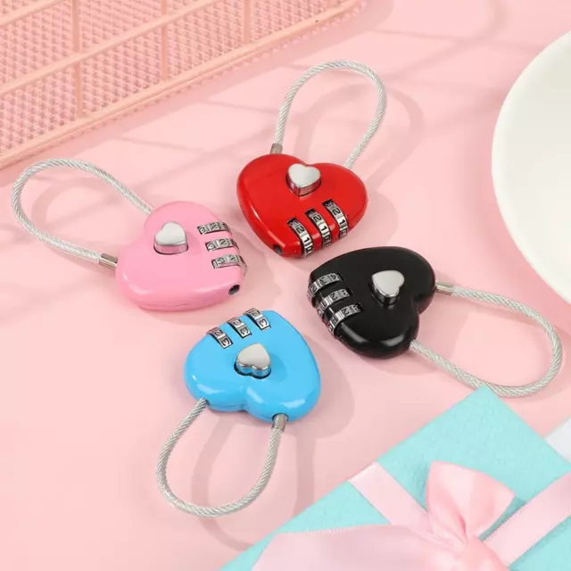 Dial Combination Code 3 Digit Password Padlock Heart Shaped Lock Security Tool