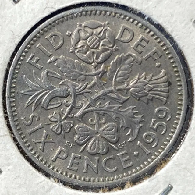 1959 Great Britain Six Pence, Elizabeth II, KM# 903 (70043)