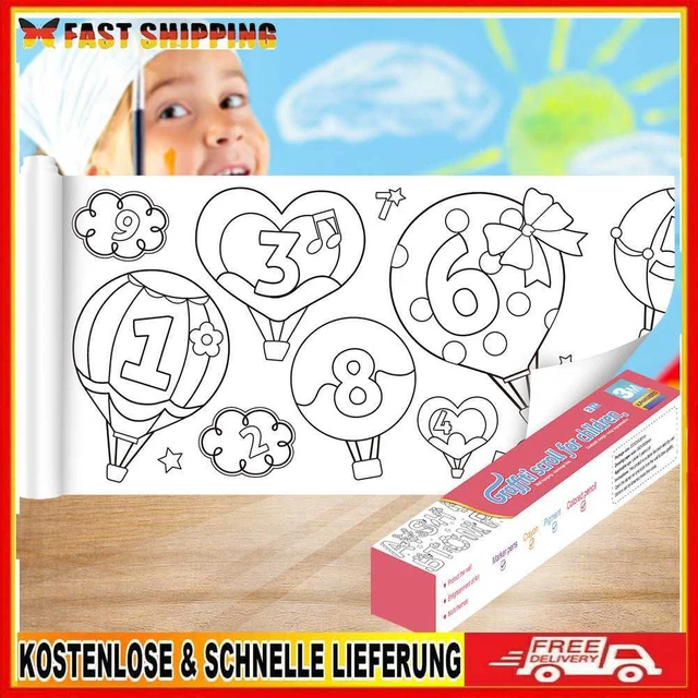 DIY Color Filler Paper Mehrzweck mit Bleistift für Kindergeschenk (Zahlen Buchst