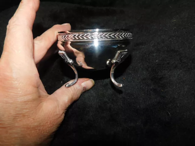 Art Nouveau Superb Silver Plated Small Sweet Dish On 4 Legs Wmf Leaf Rim