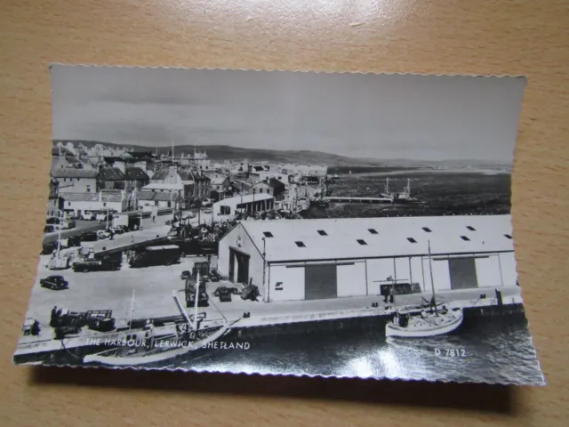 Old Postcard The Harbour Lerwick Shetland- Valentine's RPPC (C2)