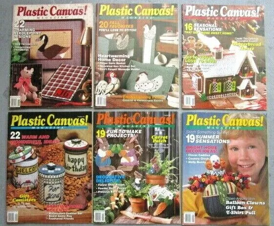 Lote de 6 revistas de patrones de lona de plástico edición # 5, 16, 17, 18, 19, 20 -CT-AA