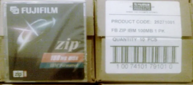 FUJIFILM 25271001 FB Zip Disk IBM 100MB BOX LOT OF 10 Pack NEW