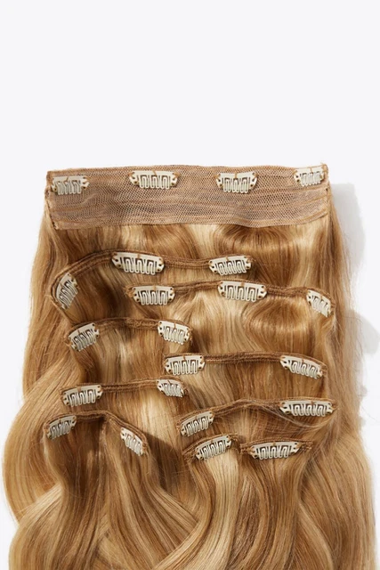 Extensiones naturales de cabello recto con clip para cabello humano de 18"" 140 g #10