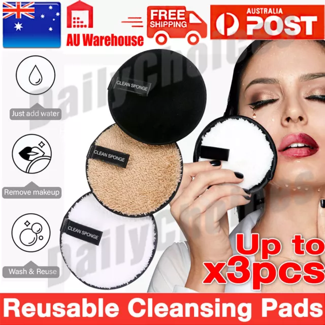 1/3x Puff Pads Cloth Makeup Remover Towel Cleaner Cleansing Face Reusable Plush