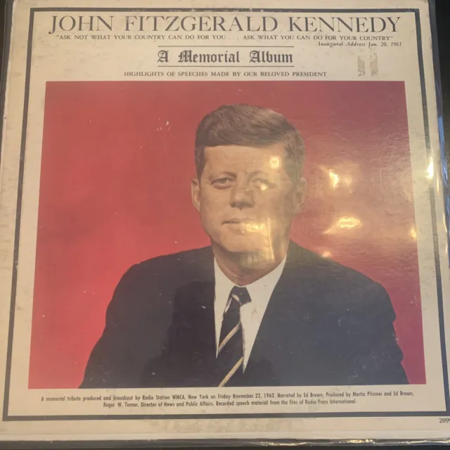 John Fitzgerald Kennedy A Memorial Album Vinyl Lp Premier Records 2099 1963!
