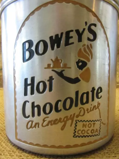 Vintage Bowey Hot Chocolate Cocoa Malted Milk Canister RARE Antique 10349