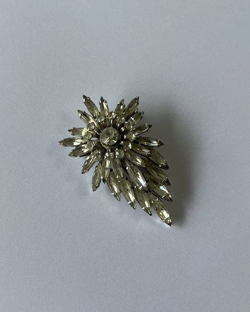 VINTAGE JEWEL CREST Donald Simpson Crystal Rhinestone Brooch - Main Image