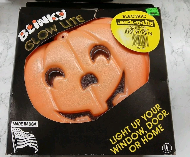 VINTAGE BLINKY GLOW Lite Non Blinking Pumpkin Jack O Lantern Blow Mold ...