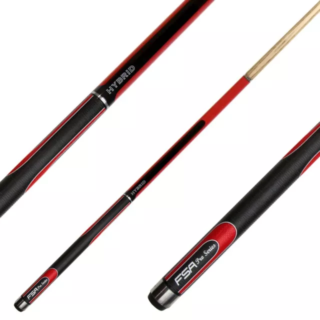 FSA Quality Pro Series Soft Grip Hybrid Ash Pool Snooker Billiard Cue RED