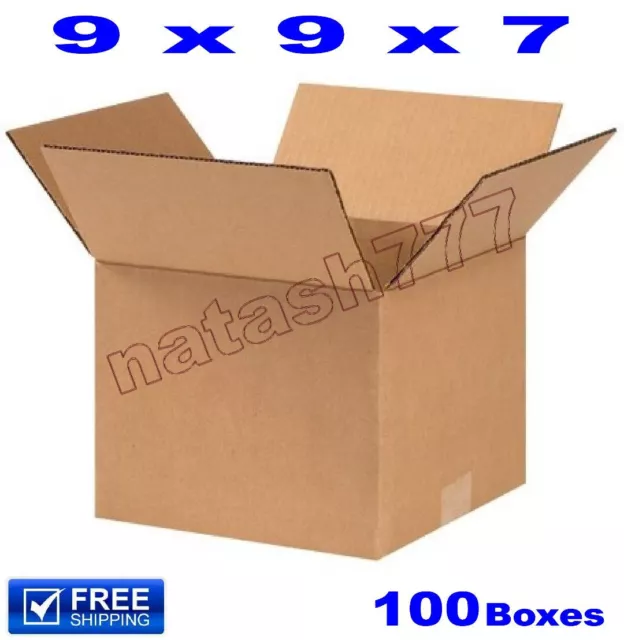 100 - 9x9x7 Cardboard Boxes 32ECT Mailing Packing Shipping Corrugated Carton