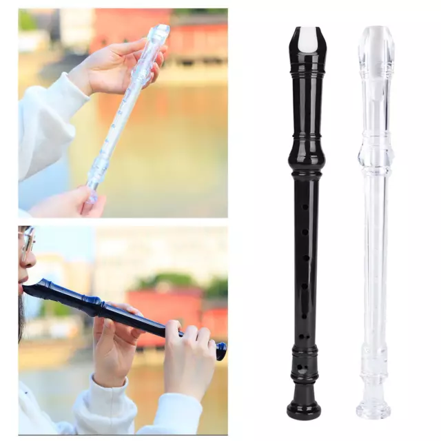 ABS 8 hole soprano recorder descant instrument with cleaning rod children