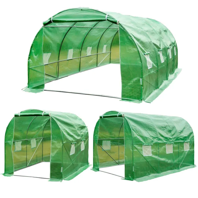 Walk-in Poly Tunnel Green House Galvanized Frame Outdoor Garden Planting Shed