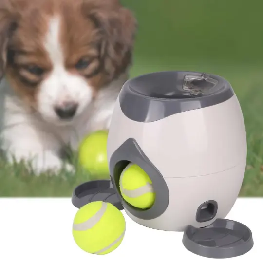 Ball Game Automatic Fetch and Dog Treat feeder - Including 2 Balls & FOOD Scoop