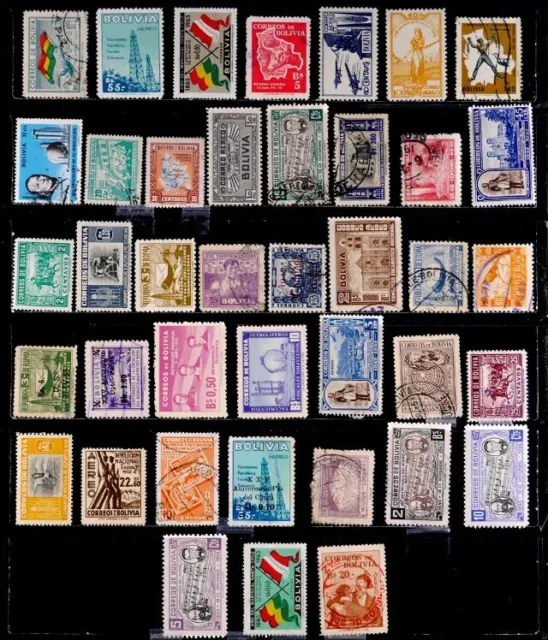 Bolivia: 1940'S - 60'S Used Stamps With Unused Briefmarken Gest Mit Ungebrauchte