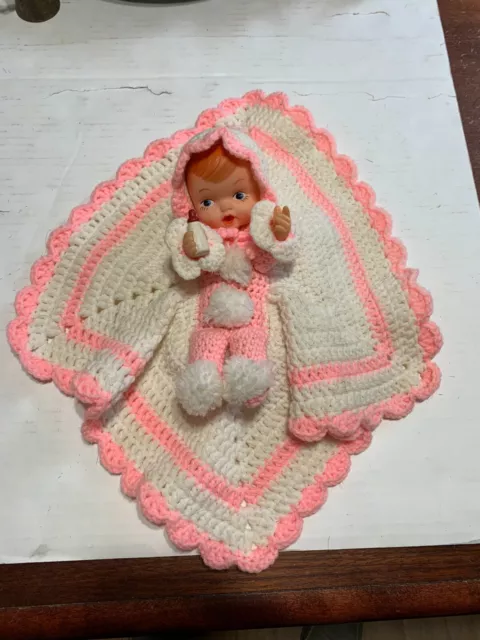 Hand knitted Baby doll doily